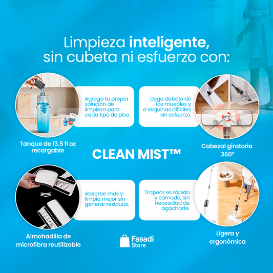 CleanMist™ - Trapea en segundos, sin agacharte y sin complicaciones.