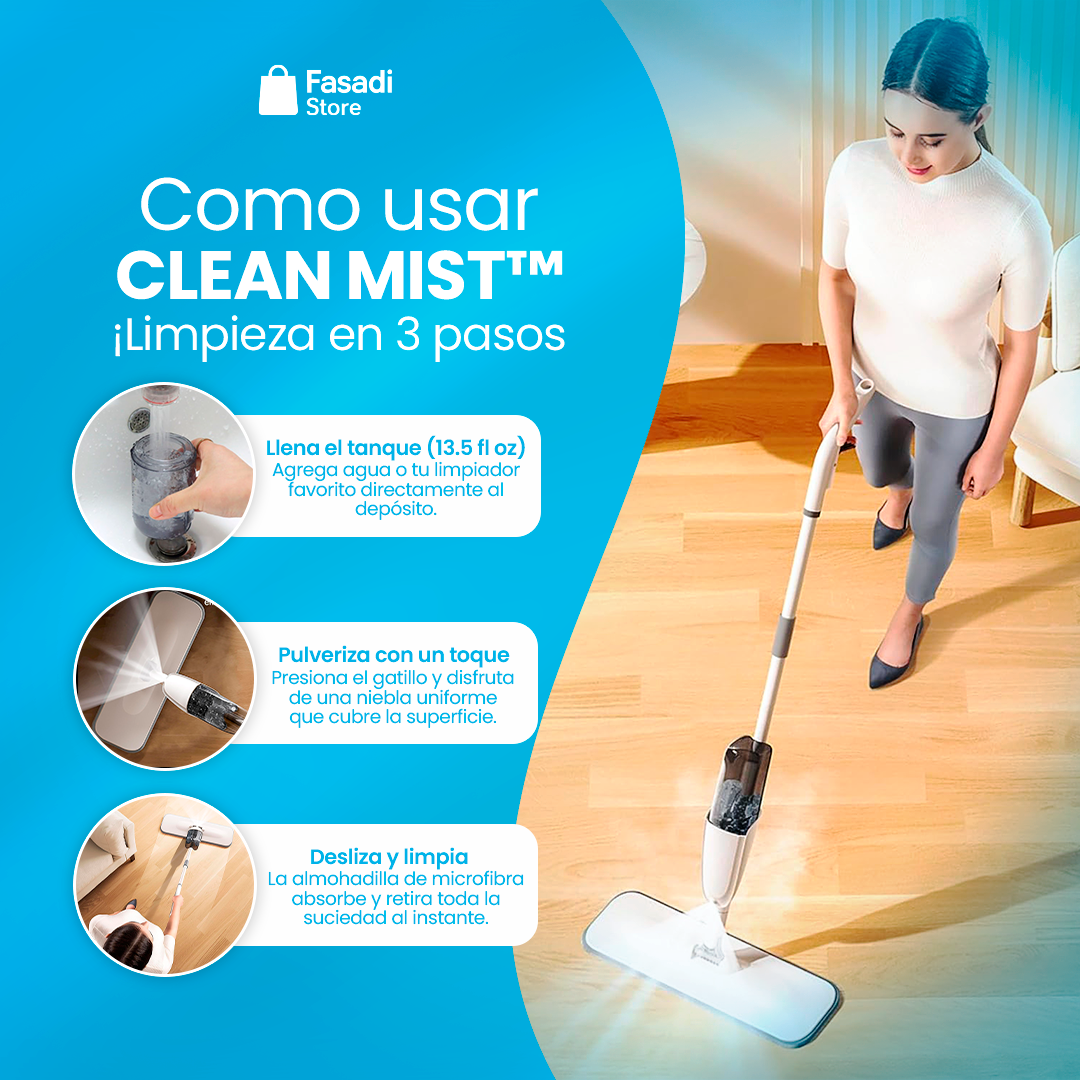 CleanMist™ - Trapea en segundos, sin agacharte y sin complicaciones.
