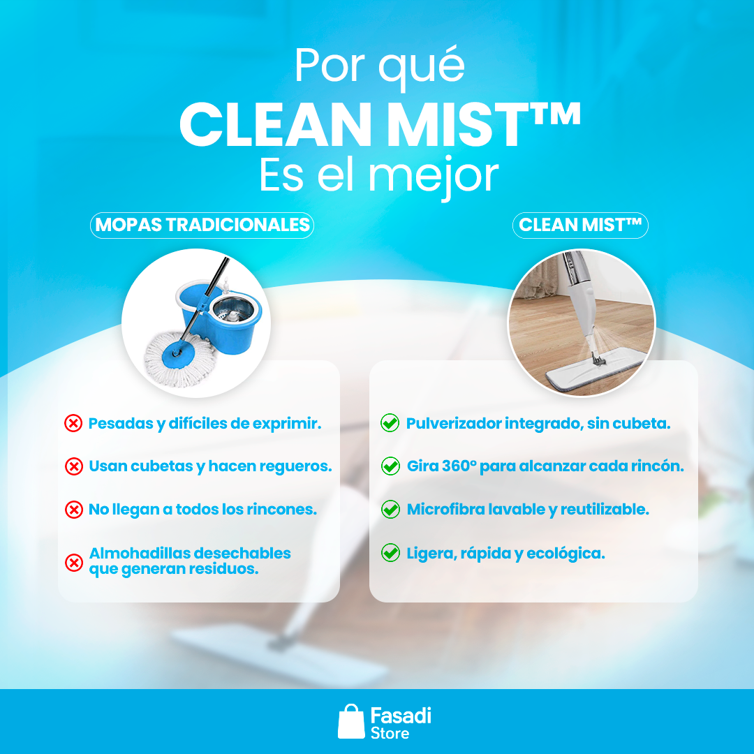 CleanMist™ - Trapea en segundos, sin agacharte y sin complicaciones.